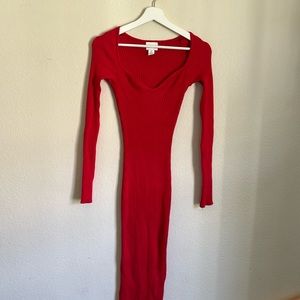 Long ribbed dress H&M